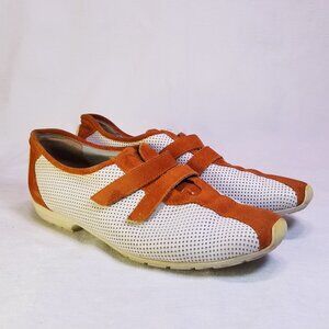 Paul Green White Orange Leather Sneakers Women's size 7